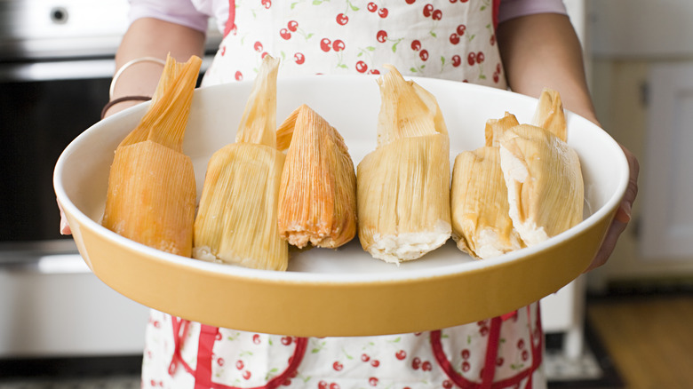 tamales on tray