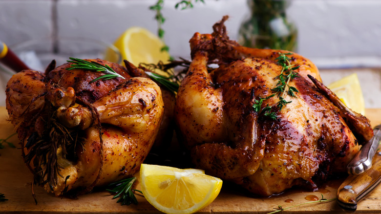 Roasted cornish hens