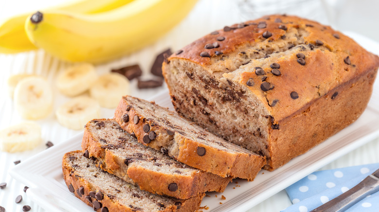 Banana bread with chocolate chips