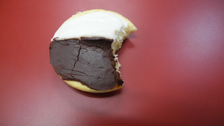 Half-eaten half-moon cookies