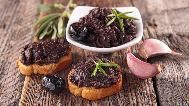 Black olive tapenade spread