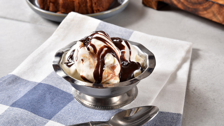 bowl of butter pecan ice cream