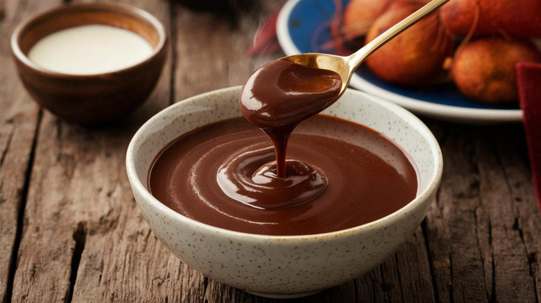 Chocolate sauce in bowl