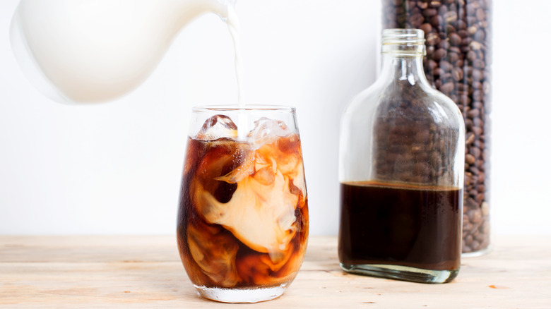 cold brew bottle and cup
