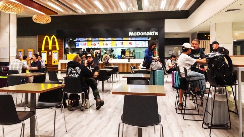 Interior seating area of a McDonald's