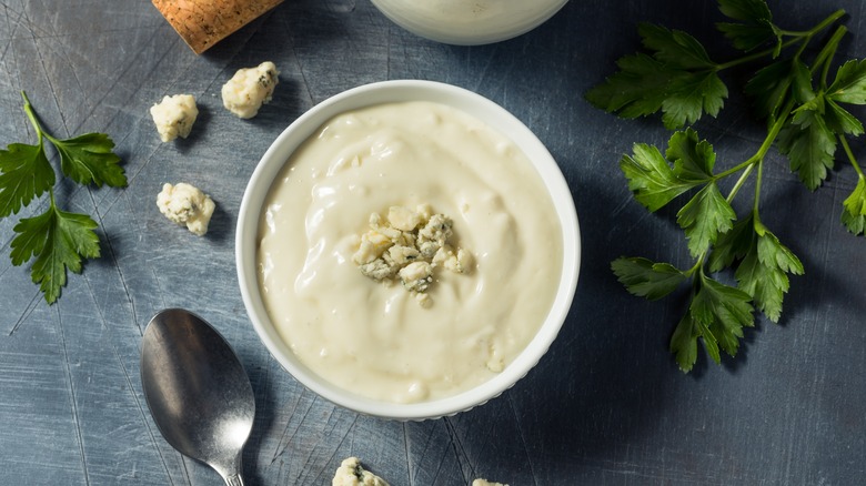 bowl of blue cheese dressing