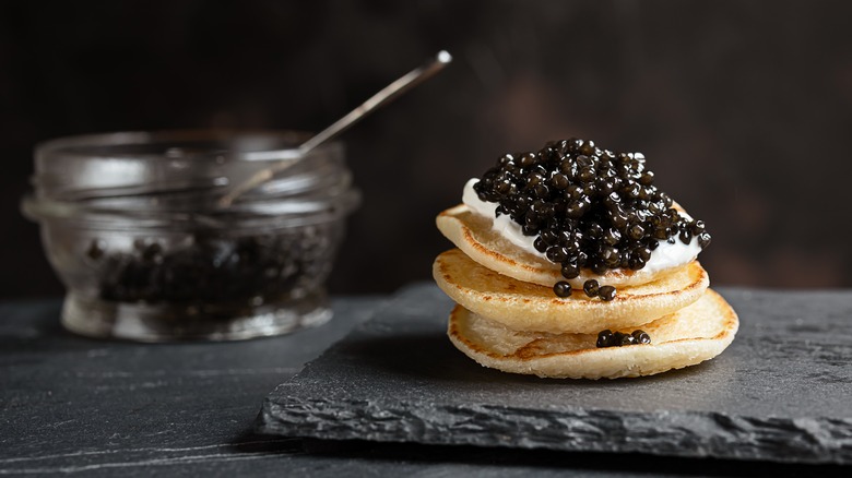 caviar on blinis 