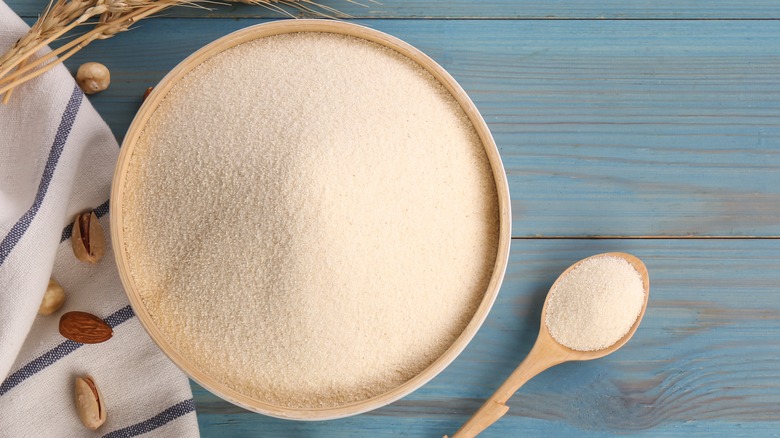 Bowl of ground wheat