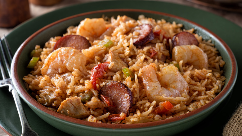 bowl of chicken jambalaya