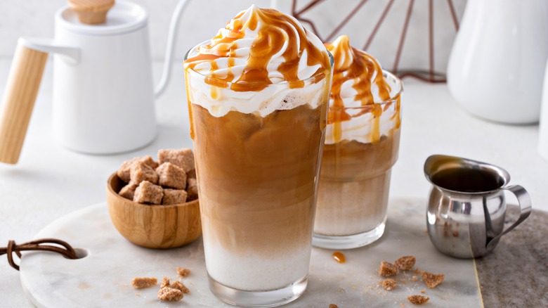 Iced caramel latte