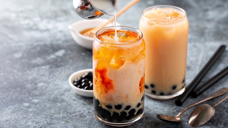 glasses of bubble tea