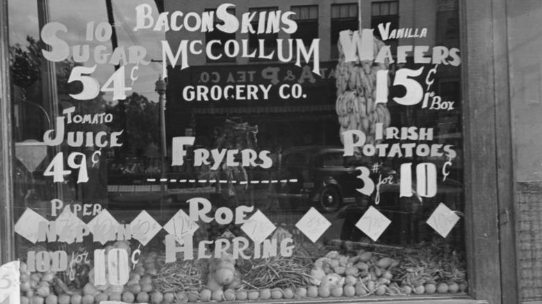 Irish grocery store during the Great Depression