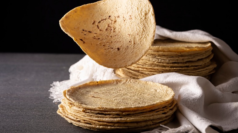 Stack of corn tortillas