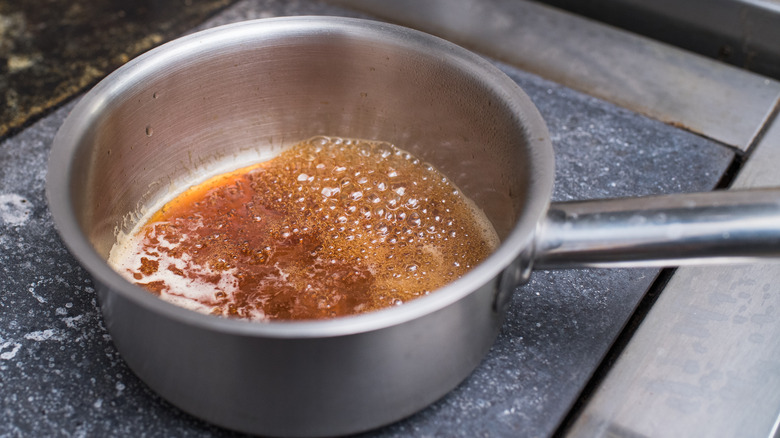 Cooking dry caramel