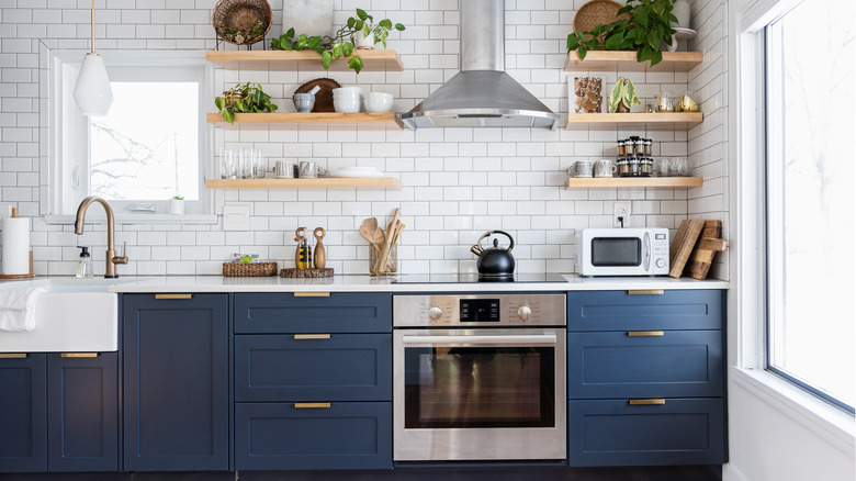 kitchen counter with appliances