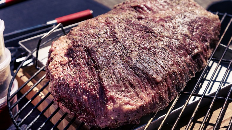 raw beef brisket after aging