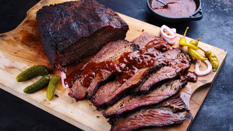 beef brisket on a cutting board