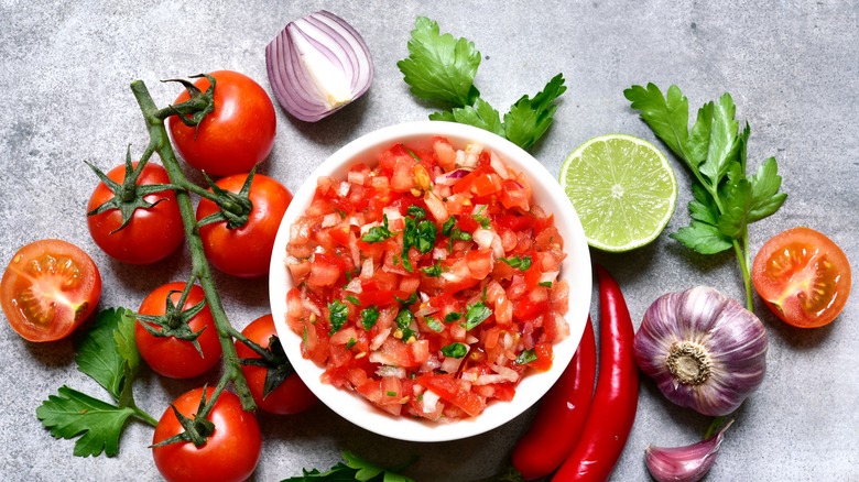 bowl of pico de gallo