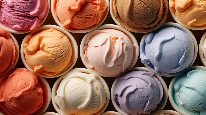 scoops of frozen dairy desserts