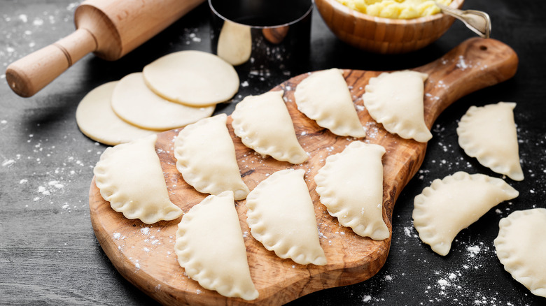 Dumplings made with potato flour and mashed potatoes