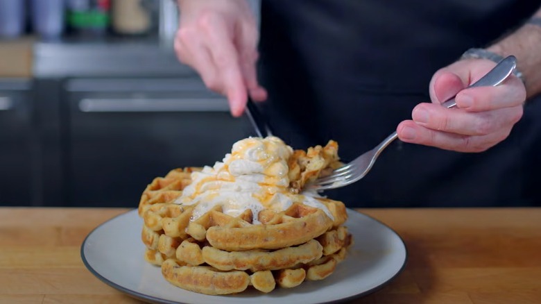 Babish's fried chicken waffle