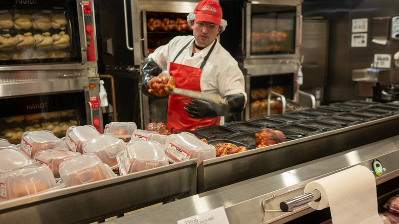 Production of Costco rotisserie chicken