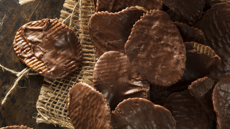 Chocolate covered potato chips