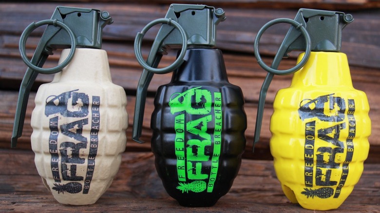 frag bottle openers on wood