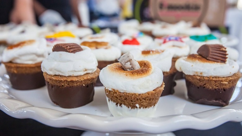 decorated S'muffins arranged on platter