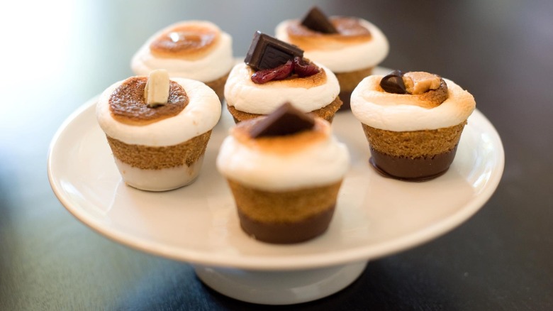 S'muffins sitting on white plate