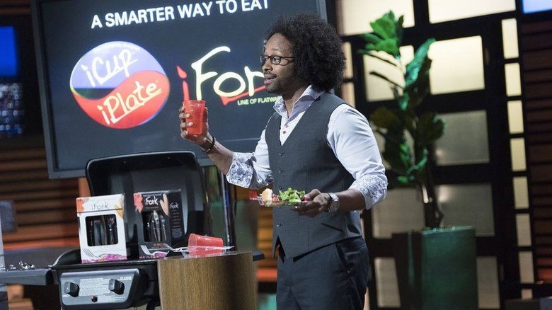 Donovan pitching on Shark Tank