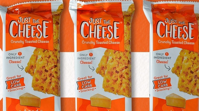 Close up of Just the Cheese toasted cheese packs