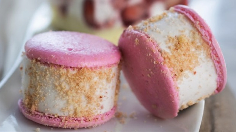 macaron cookie ice cream sandwiches