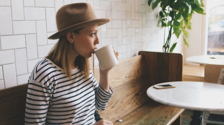 MistoBox co-founder Samantha Meis drinking a cup of coffee