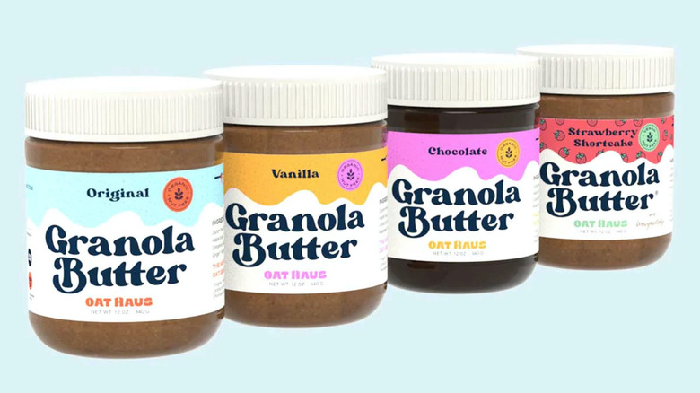 Various flavors of Oat Haus granola butter