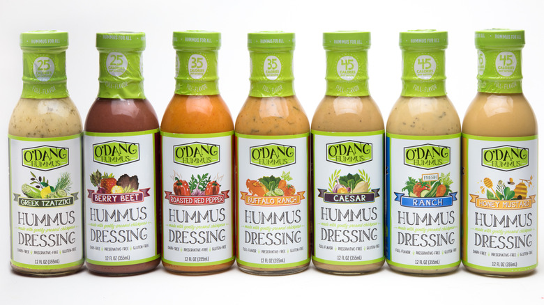 O'Dang Hummus salad dressing bottles