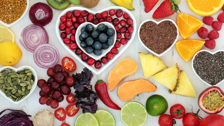 paleo foods arranged on table