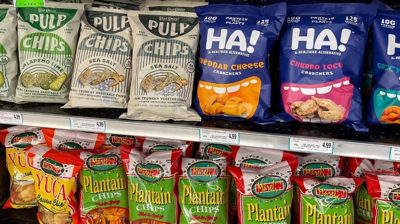 Pulp chips on the shelf of a grocery store