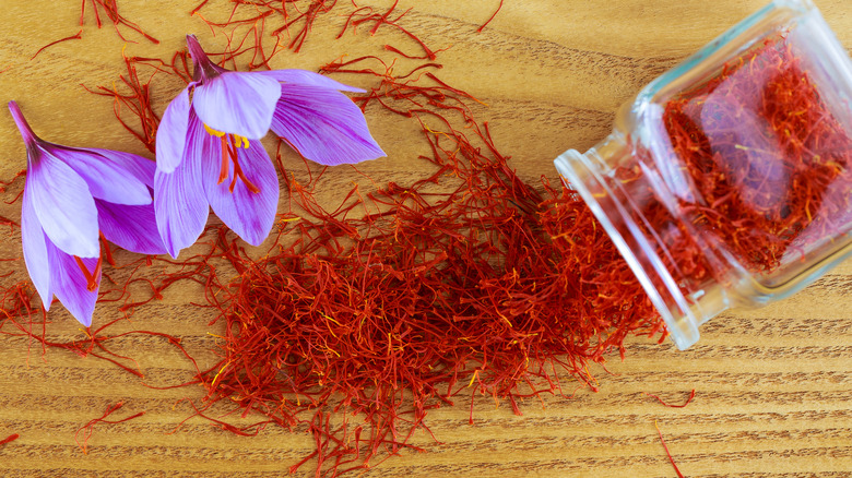 saffron scattered with flowers