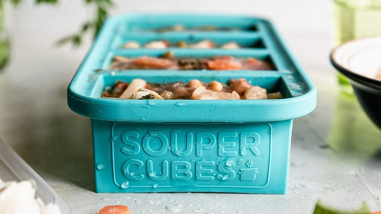 Souper Cube tray containing food