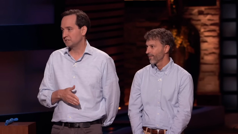 Mark Apelt and Mark Lareau pitching the Blowzee on Shark Tank