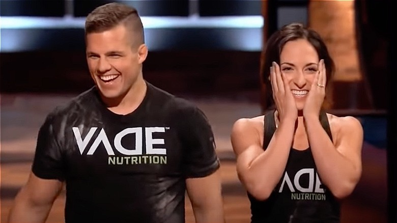 Joe and Megan Johnson smiling on Shark Tank