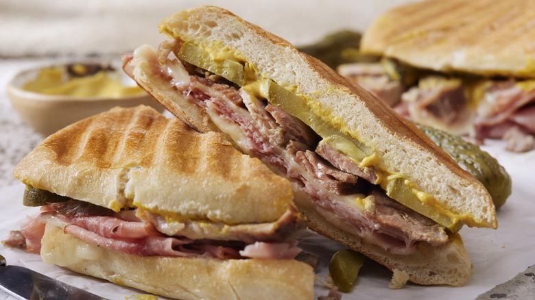 close up on Cuban sandwich