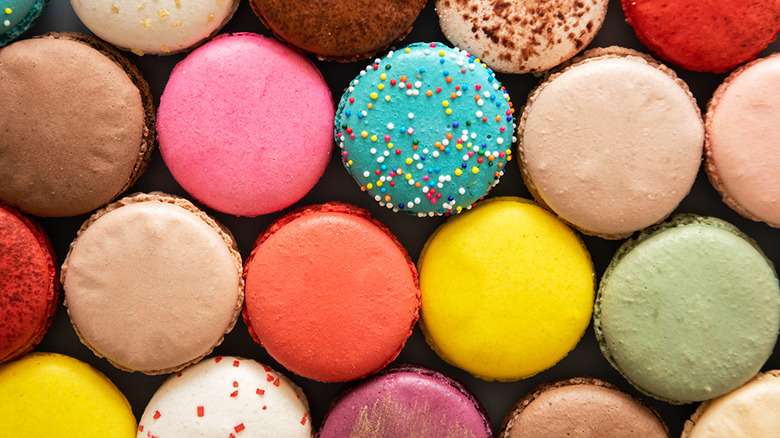 colorful assortment of macarons