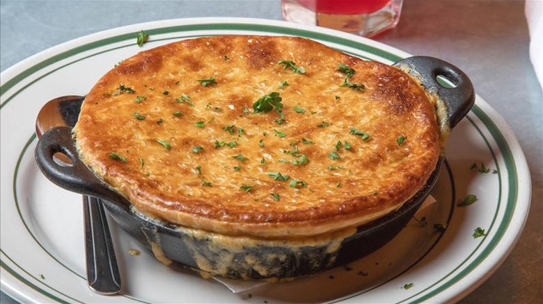 Elsie's chicken pot pie on plate