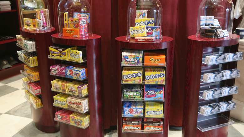 selection of movie candy in a display