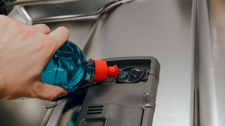 rinse aid added to dishwasher