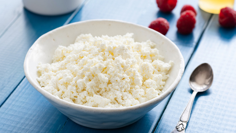 cottage cheese in a bowl