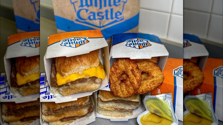 White Castle burgers and onion rings