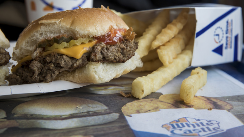 White Castle Slider with fries